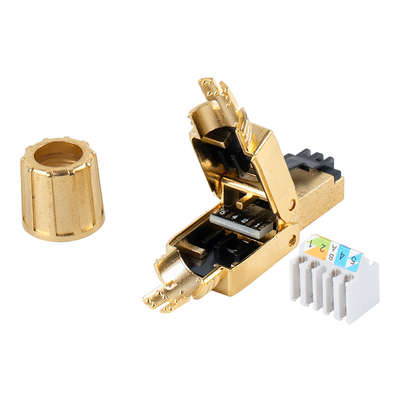 Cat8 tienený beznástrojový konektor RJ45 RJ-G40S-1-C8 Cat8 tienený beznástrojový konektor RJ45 RJ-G40S-1-C8