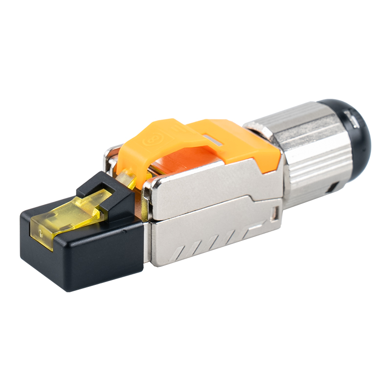 Cat6A tienený beznástrojový konektor RJ45 （s plastovým krytom）RJ-G70S-C6A