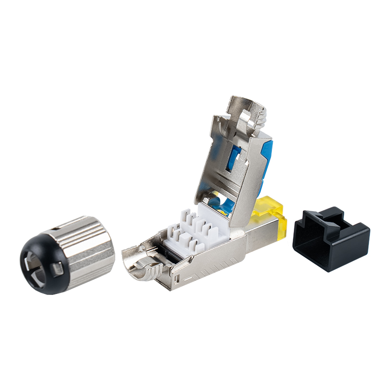Cat6A tienený beznástrojový konektor RJ45 (s plastovým krytom)RJ-G70S-C6A Cat6A tienený beznástrojový konektor RJ45 (s plastovým krytom)RJ-G70S-C6A