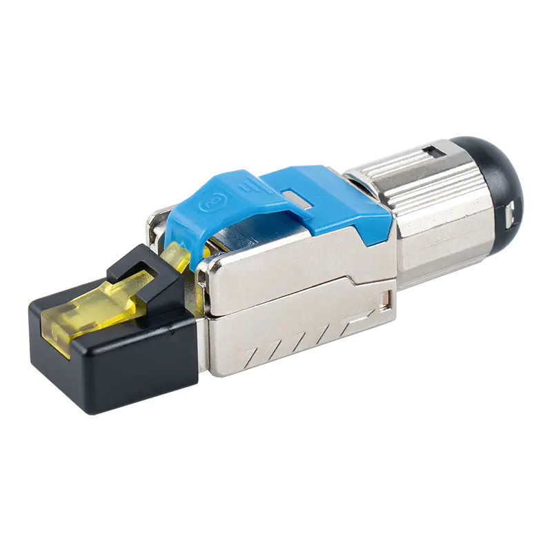 Cat6A tienený beznástrojový konektor RJ45 (s plastovým krytom)RJ-G70S-C6A Cat6A tienený beznástrojový konektor RJ45 (s plastovým krytom)RJ-G70S-C6A