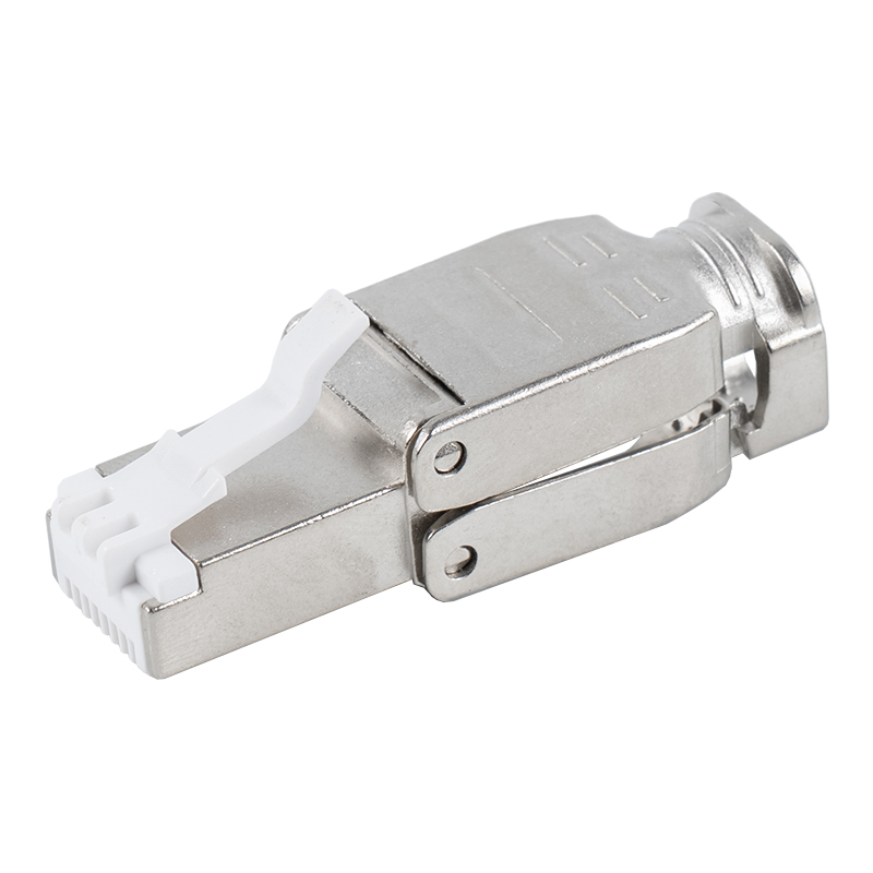 Cat6A tienená kovová pracka beznástrojový konektor RJ45 RJ-602S-2-C6A