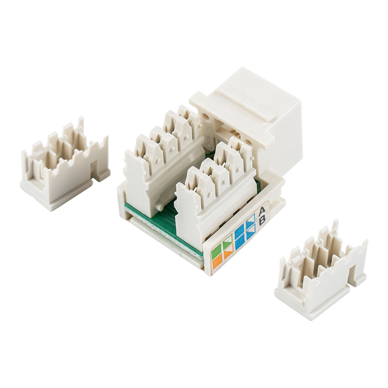 Cat6 netienený 90° Keystone Jack (s dvoma uzávierkami)SM-2011H8C5E Cat6 netienený 90° Keystone Jack (s dvoma uzávierkami)SM-2011H8C5E