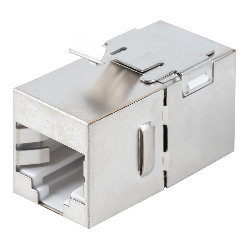 Cat6 tienená RJ45 priama spojka (s kovovou sponou) SM-2035SC6 Cat6 tienená RJ45 priama spojka (s kovovou sponou) SM-2035SC6