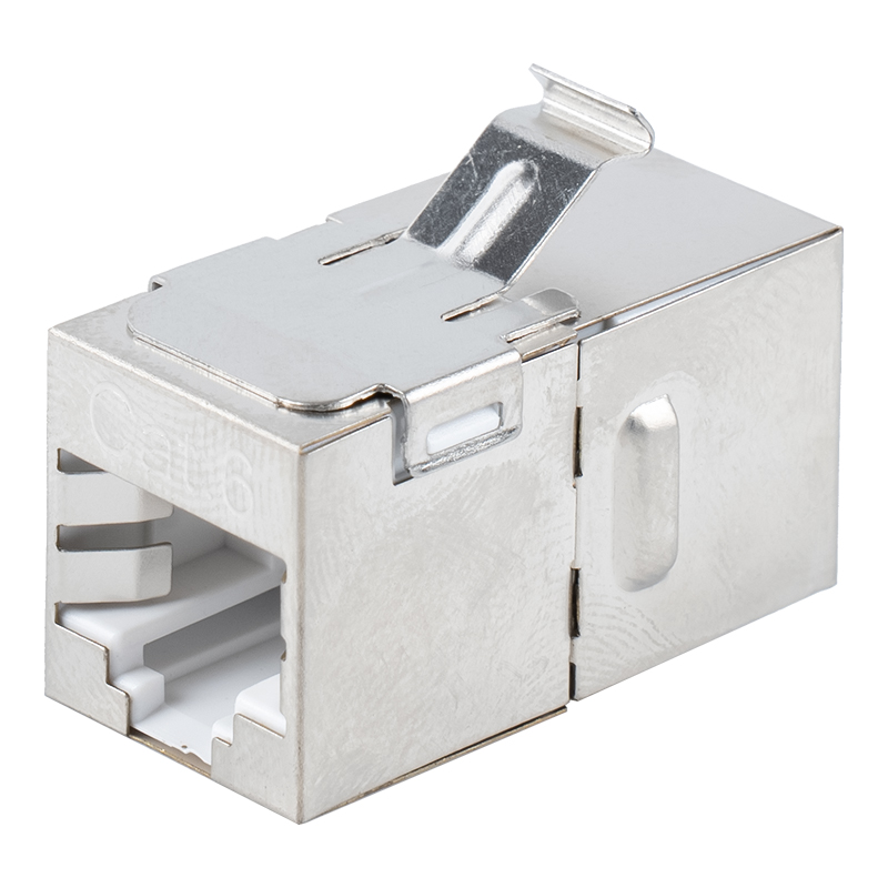 Cat6 tienená RJ45 priama spojka (s kovovou sponou) SM-2035SC6