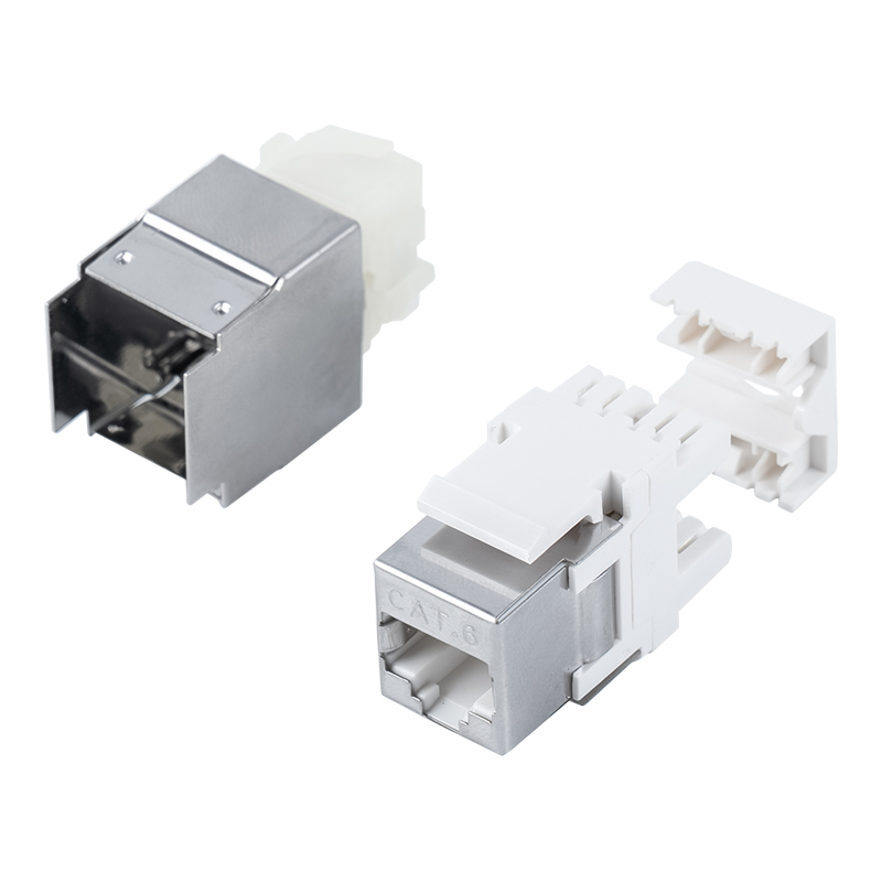 Cat6A Tienený 180° Keystone Jack (s kovovým puzdrom) SM-2064SD8C6A Cat6A Tienený 180° Keystone Jack (s kovovým puzdrom) SM-2064SD8C6A