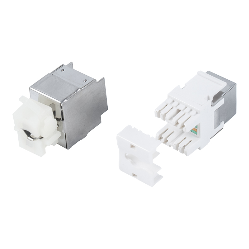 Cat6A Tienený 180° Keystone Jack (s kovovým puzdrom) SM-2064SD8C6A