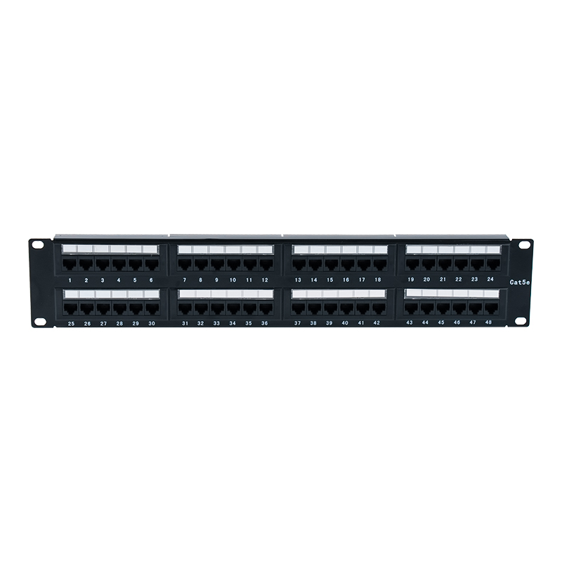 Cat5e 19-palcový 2U netienený 48-portový prepojovací panel (dvojúčelový IDC; s plastovou lepenkovou vložkou) SP-3204D48-C5E Cat5e 19-palcový 2U netienený 48-portový prepojovací panel (dvojúčelový IDC; s plastovou lepenkovou vložkou) SP-3204D48-C5E