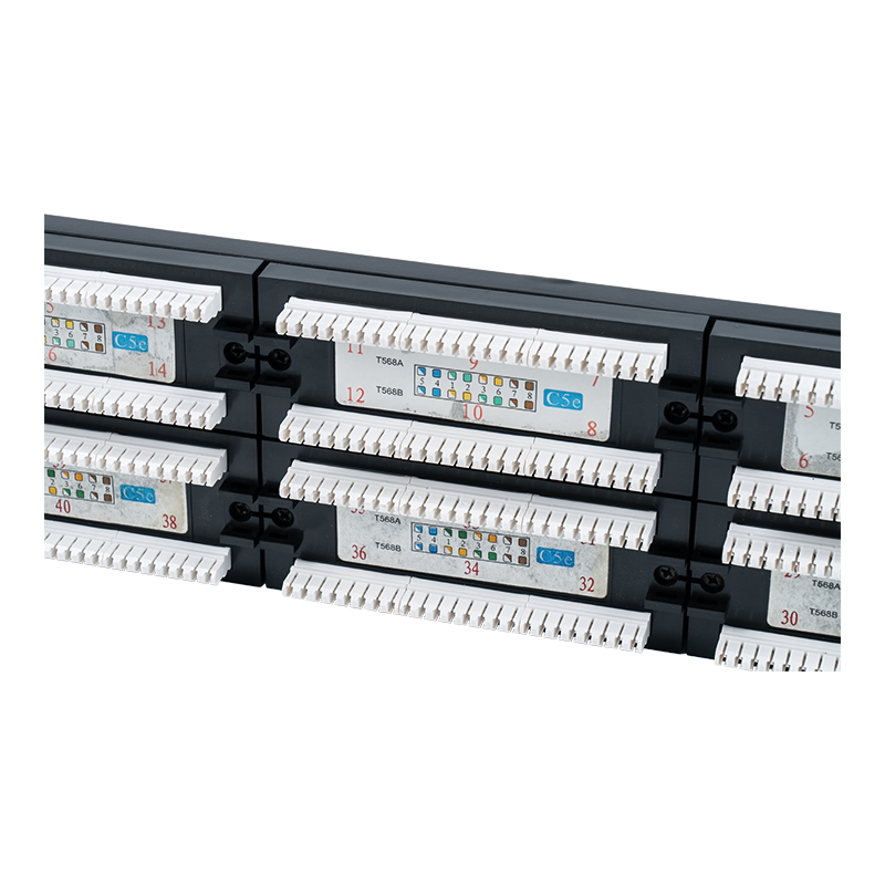 Cat5e 19-palcový 2U netienený 48-portový prepojovací panel (dvojúčelový IDC; s plastovou lepenkovou vložkou) SP-3204D48-C5E Cat5e 19-palcový 2U netienený 48-portový prepojovací panel (dvojúčelový IDC; s plastovou lepenkovou vložkou) SP-3204D48-C5E