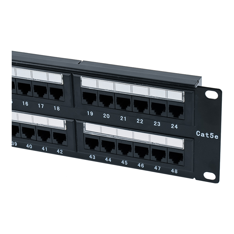 Cat5e 19-palcový 2U netienený 48-portový prepojovací panel (dvojúčelový IDC; s plastovou lepenkovou vložkou) SP-3204D48-C5E Cat5e 19-palcový 2U netienený 48-portový prepojovací panel (dvojúčelový IDC; s plastovou lepenkovou vložkou) SP-3204D48-C5E
