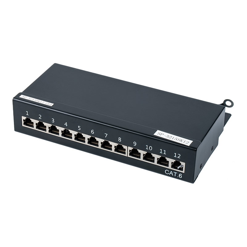 Kategória 6 1U tienený 12-portový patch panel SP-3215SK12-C6