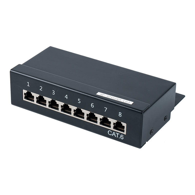 Kategória 6 1U tienený 8-portový patch panel SP-3216SK8-C6