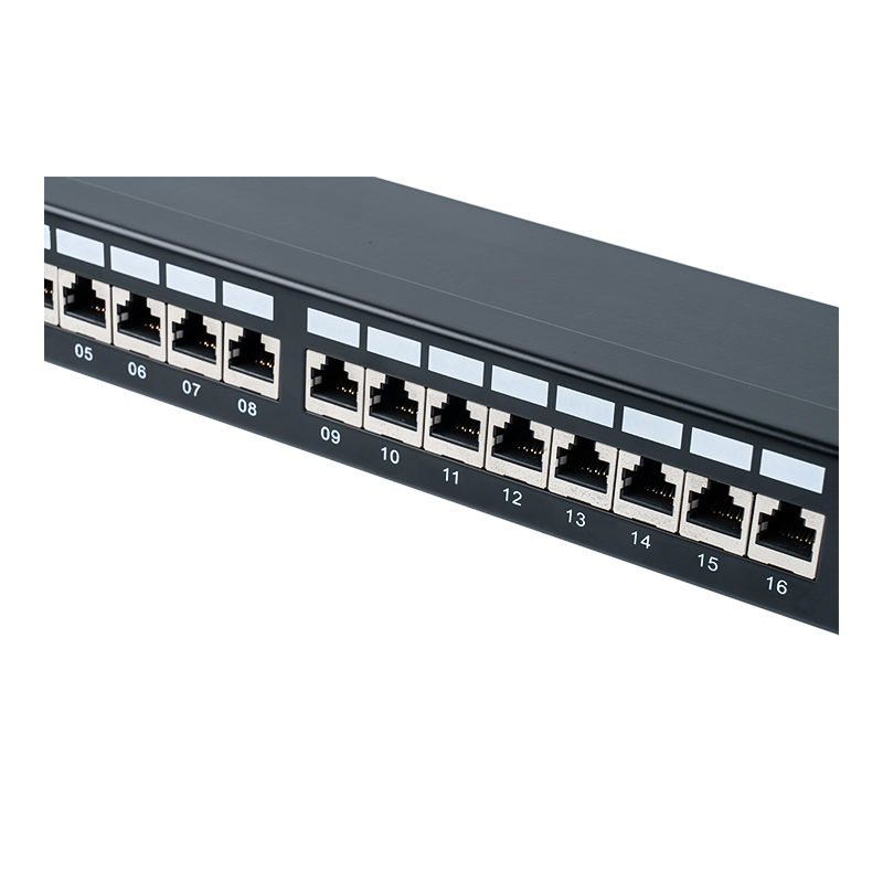 Kategória 6 19-palcový 1U tienený 24-portový patch panel SP-3217SK24-C6A Kategória 6 19-palcový 1U tienený 24-portový patch panel SP-3217SK24-C6A