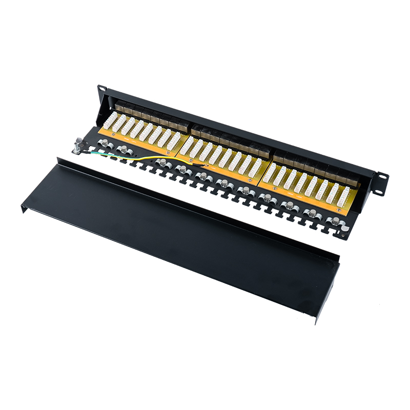 Kategória 6 19-palcový 1U tienený 24-portový patch panel SP-3217SK24-C6A Kategória 6 19-palcový 1U tienený 24-portový patch panel SP-3217SK24-C6A