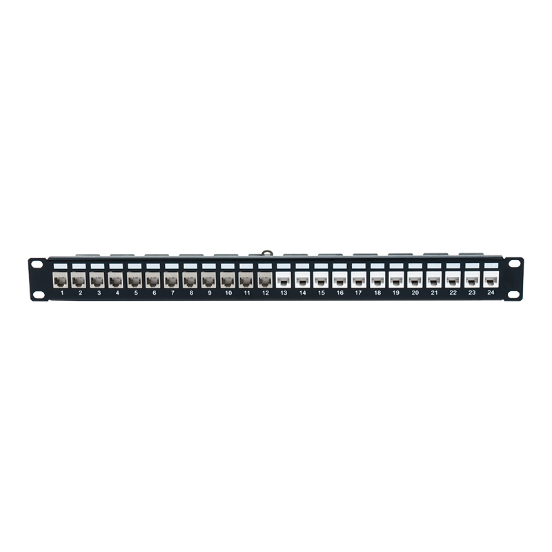 19-palcový 1U 24-portový tienený patch panel (s modulom C6A) SP-3246S-24P