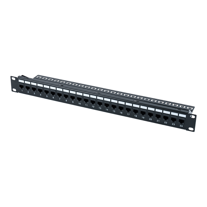 19-palcový 1U 24-portový tienený patch panel (s modulom C6) SP-3260-24P 19-palcový 1U 24-portový tienený patch panel (s modulom C6) SP-3260-24P