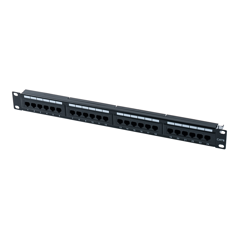 Cat6e 19-palcový 1U netienený 24-portový prepojovací panel (dvojúčelový IDC) SP-3310D24-C6A