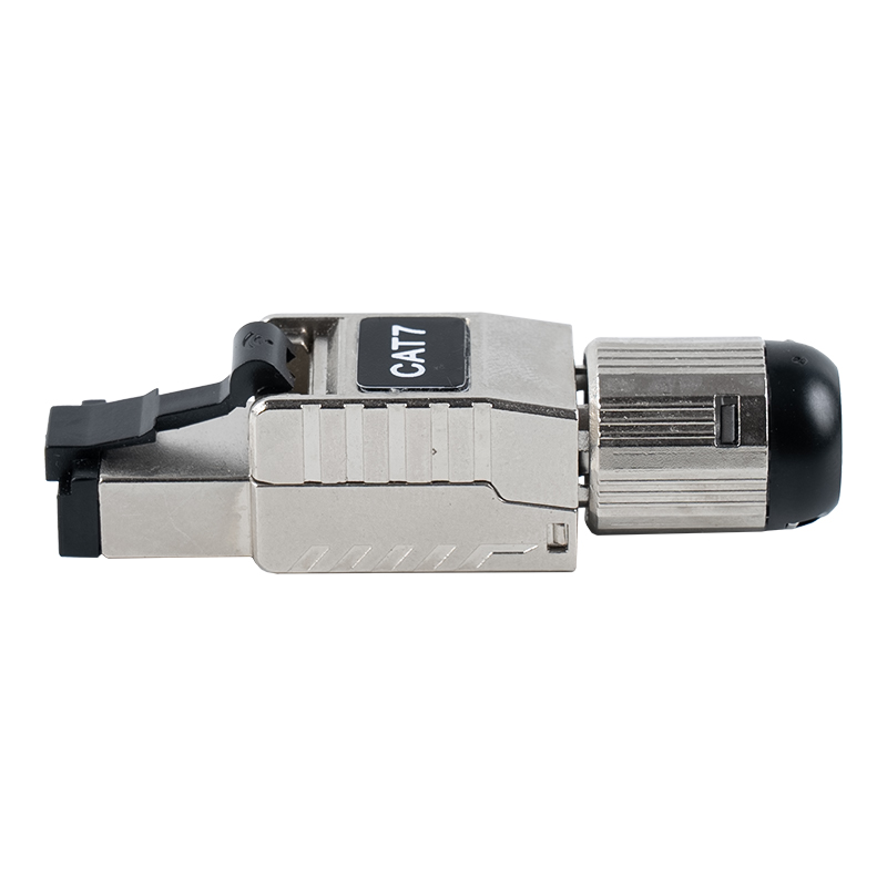 Cat7 tienený beznástrojový konektor RJ45 (s čiernou plastovou pružinovou sponou) RJ-G60S-1-C7 Cat7 tienený beznástrojový konektor RJ45 (s čiernou plastovou pružinovou sponou) RJ-G60S-1-C7