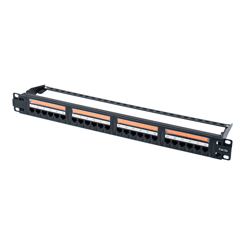 Cat5e 19-palcový 1U netienený 24-portový patch panel (výklopné plastové okno) SP-3410D24-C5E